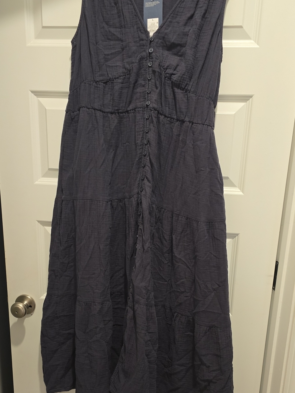 Universal Thread Sleeveless Button-Front Maxi Dress — Navy Blue